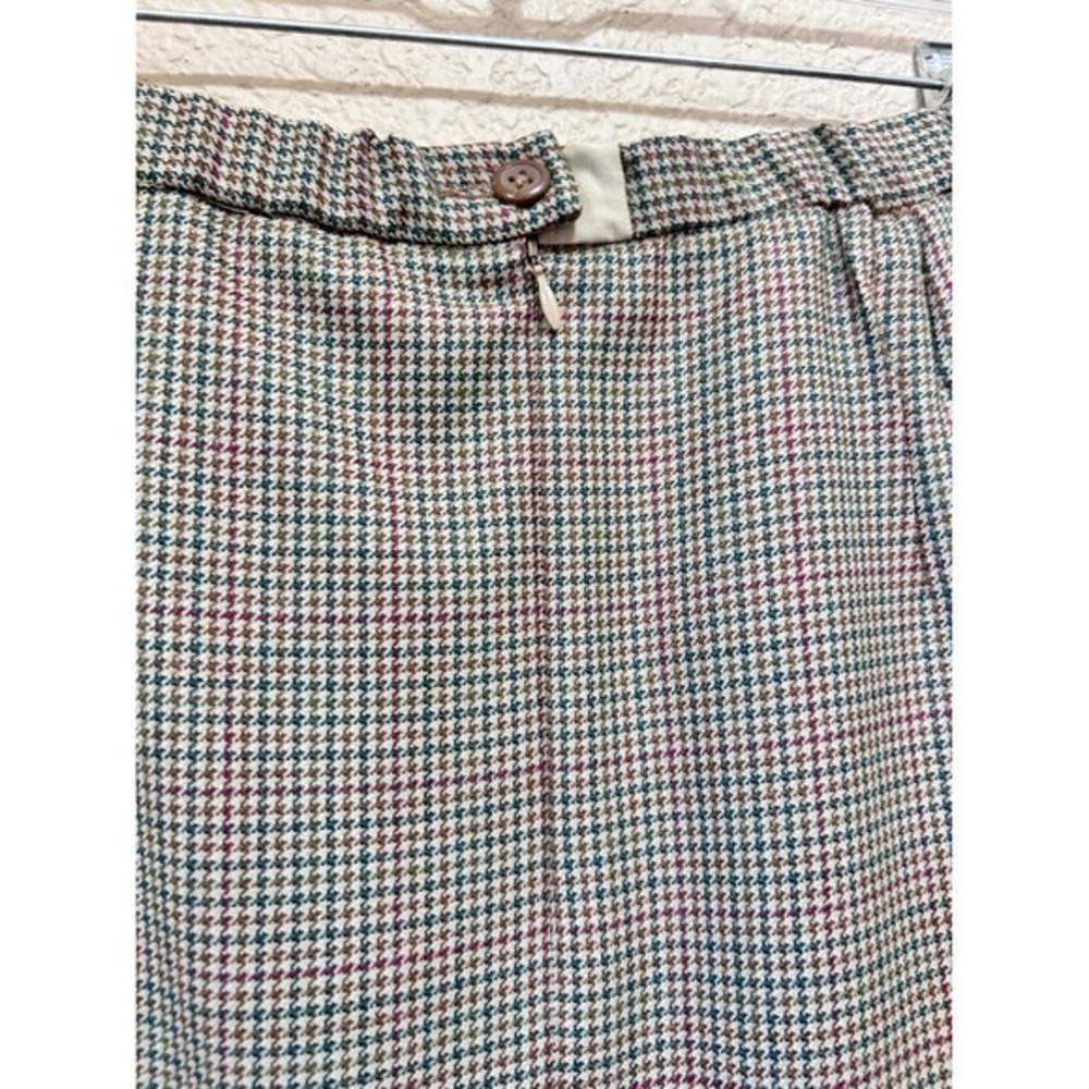 Pendleton 14 Vintage Wool Maxi Skirt Brown Houndstooth Plaid Dark Academia USA - Picture 10 of 12